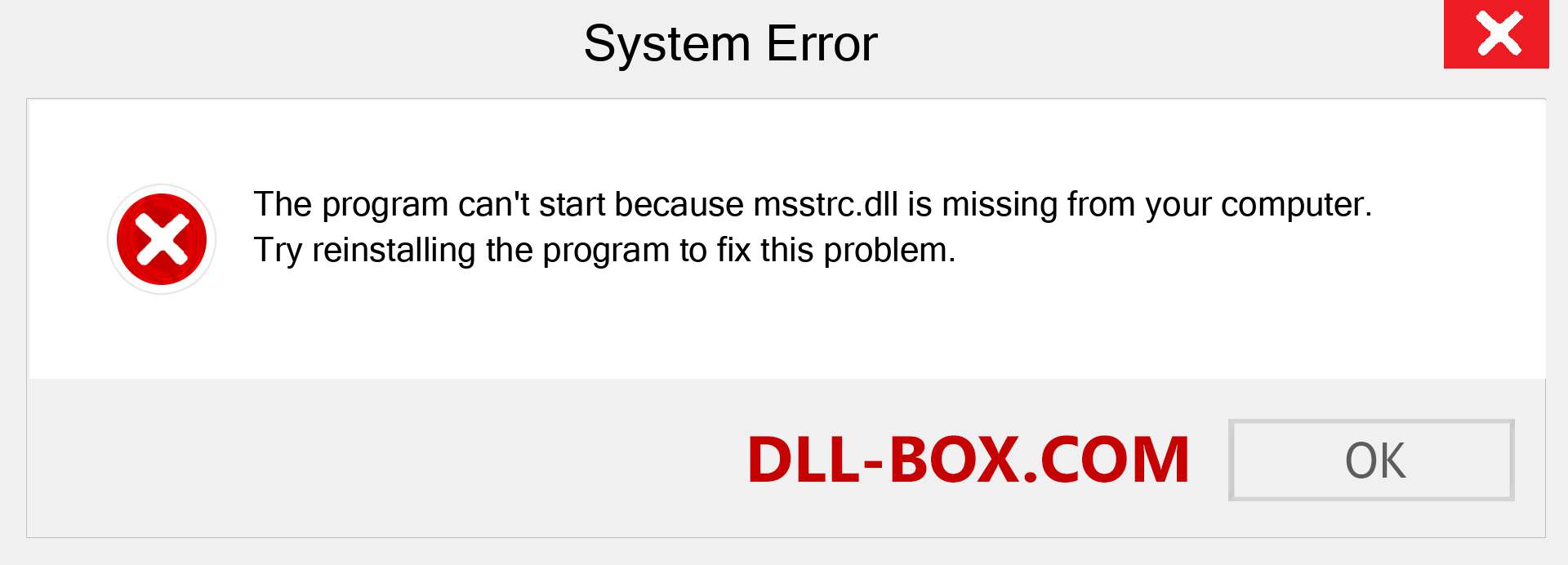  msstrc.dll file is missing?. Download for Windows 7, 8, 10 - Fix  msstrc dll Missing Error on Windows, photos, images