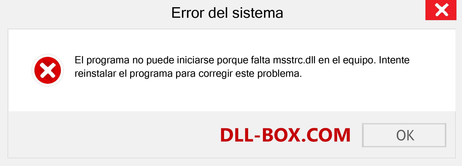 ¿Falta el archivo msstrc.dll ?. Descargar para Windows 7, 8, 10 - Corregir msstrc dll Missing Error en Windows, fotos, imágenes